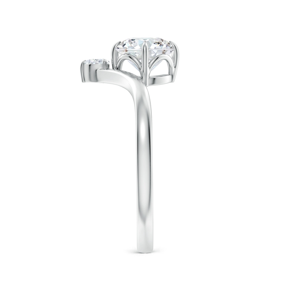 6.4mm FGVS Lab-Grown Prong-Set Round Diamond Chevron Engagement Ring in P950 Platinum side 299
