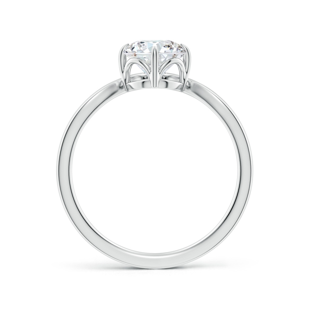 6.4mm FGVS Lab-Grown Prong-Set Round Diamond Chevron Engagement Ring in White Gold Side 199