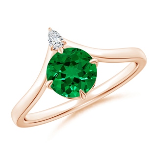 Round Lab-Grown Lab Grown Emerald