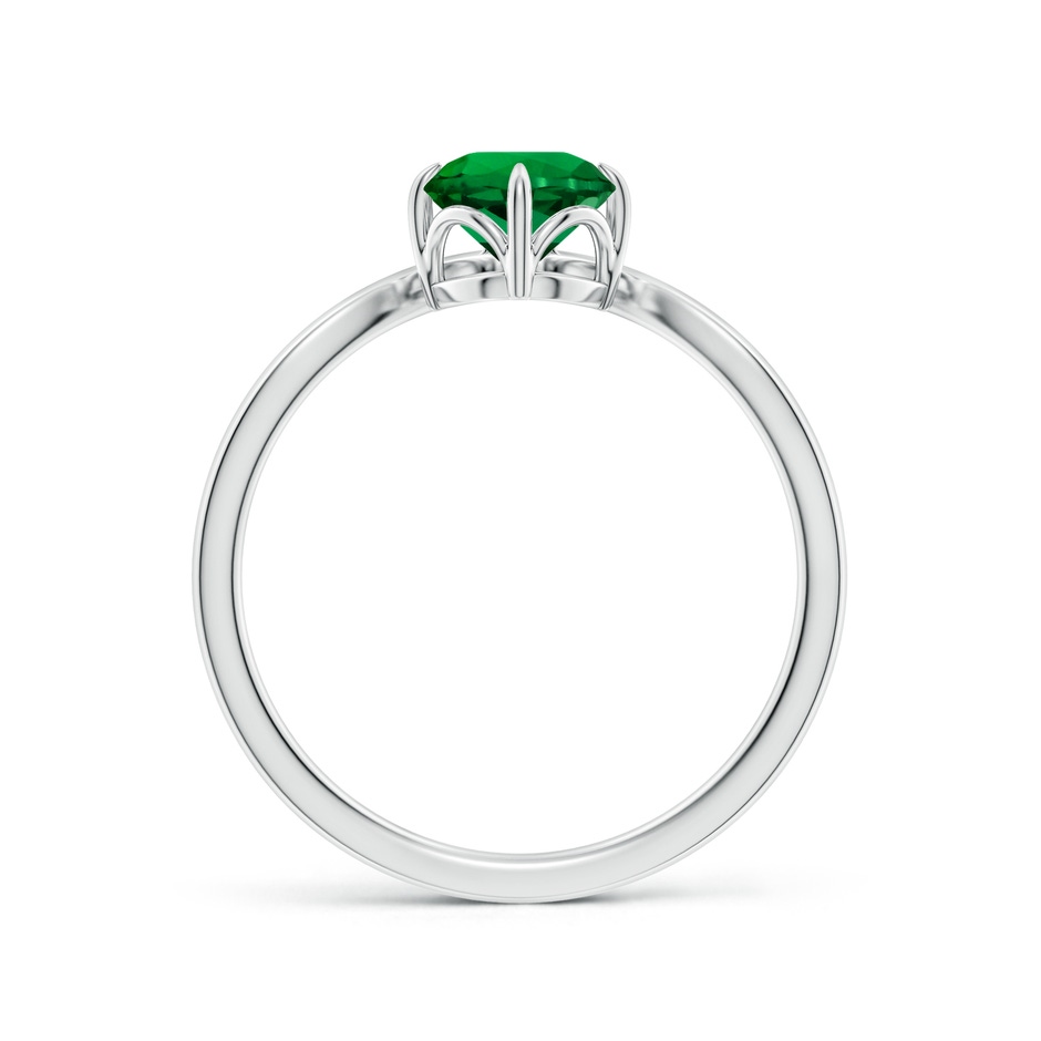 6mm Labgrown Lab-Grown Prong-Set Round Emerald Chevron Engagement Ring in White Gold side 199