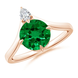 Round Lab-Grown Lab Grown Emerald