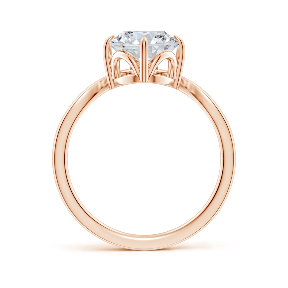 10x8mm FGVS Lab-Grown Prong-Set Oval Diamond Chevron Engagement Ring in Rose Gold side 199