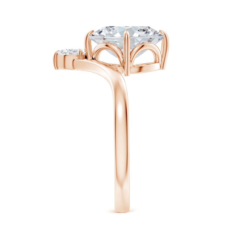 10x8mm FGVS Lab-Grown Prong-Set Oval Diamond Chevron Engagement Ring in Rose Gold side 299