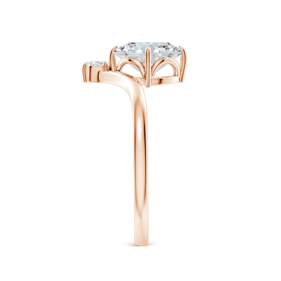 8x6mm FGVS Lab-Grown Prong-Set Oval Diamond Chevron Engagement Ring in 9K Rose Gold side 299