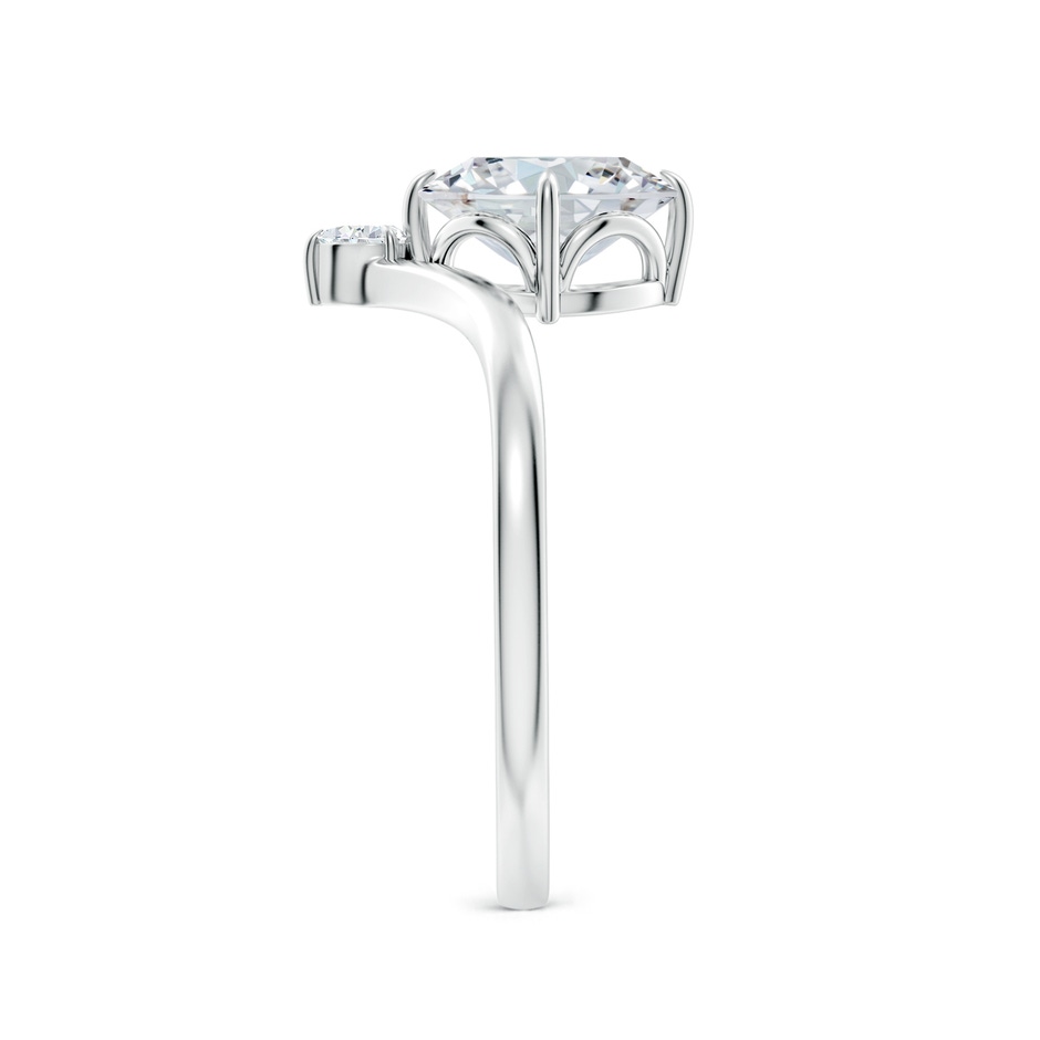 8x6mm FGVS Lab-Grown Prong-Set Oval Diamond Chevron Engagement Ring in 9K White Gold side 299