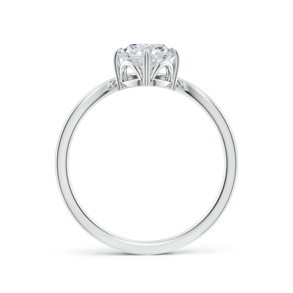 8x6mm FGVS Lab-Grown Prong-Set Oval Diamond Chevron Engagement Ring in P950 Platinum - side 199