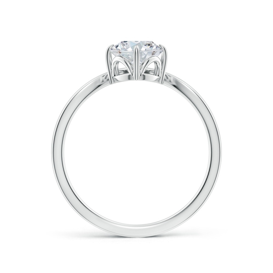 8x6mm FGVS Lab-Grown Prong-Set Oval Diamond Chevron Engagement Ring in P950 Platinum side 199