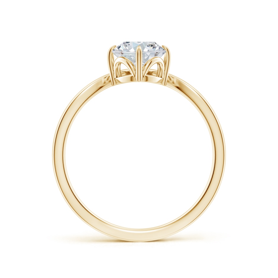 8x6mm FGVS Lab-Grown Prong-Set Oval Diamond Chevron Engagement Ring in Yellow Gold side 199