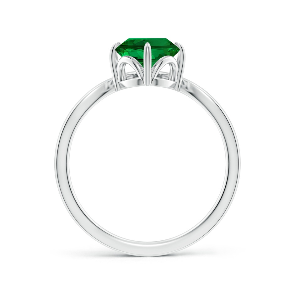 9x7mm Labgrown Lab-Grown Prong-Set Oval Emerald Chevron Engagement Ring in White Gold side 199