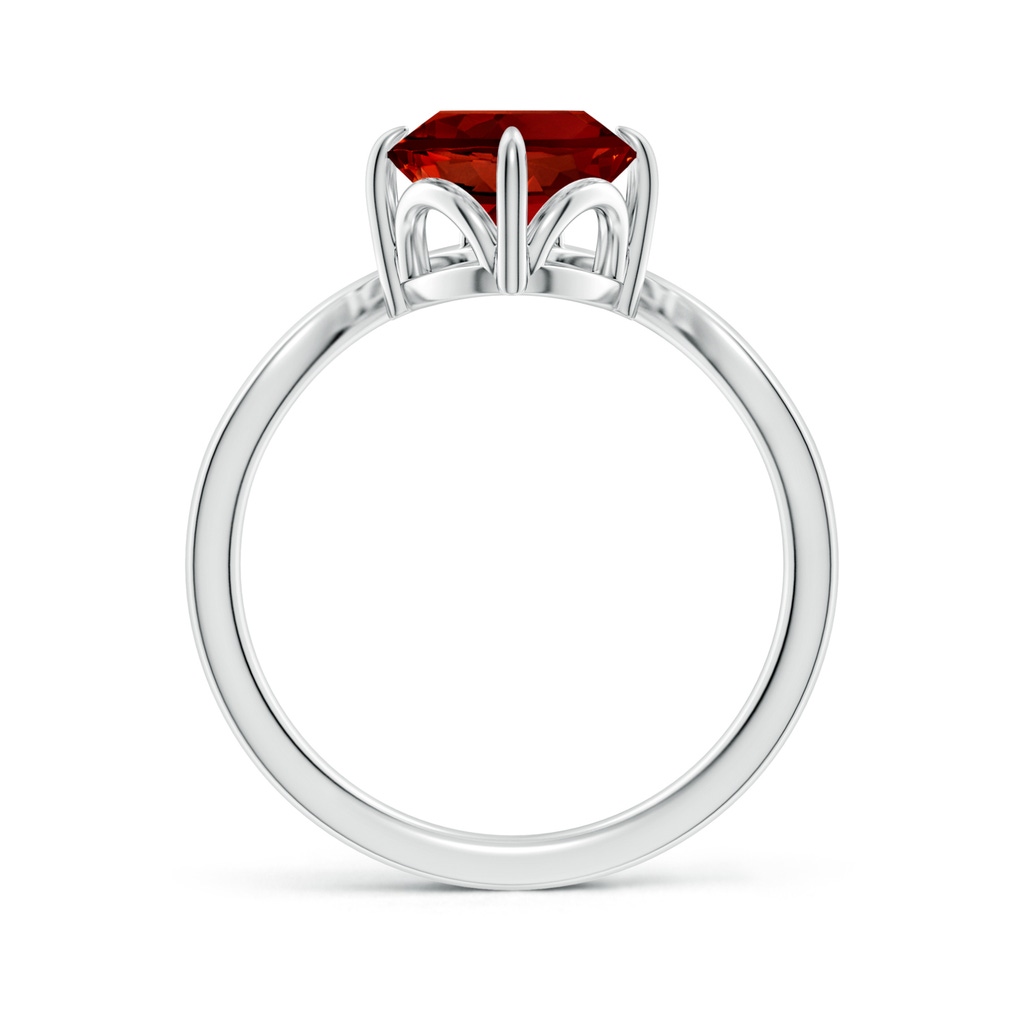 10x8mm Labgrown Lab-Grown Prong-Set Oval Ruby Chevron Engagement Ring in 18K White Gold - side 199