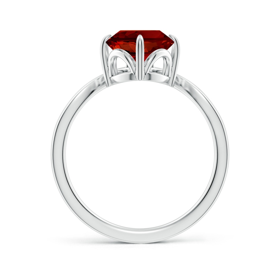 10x8mm Labgrown Lab-Grown Prong-Set Oval Ruby Chevron Engagement Ring in 18K White Gold side 199