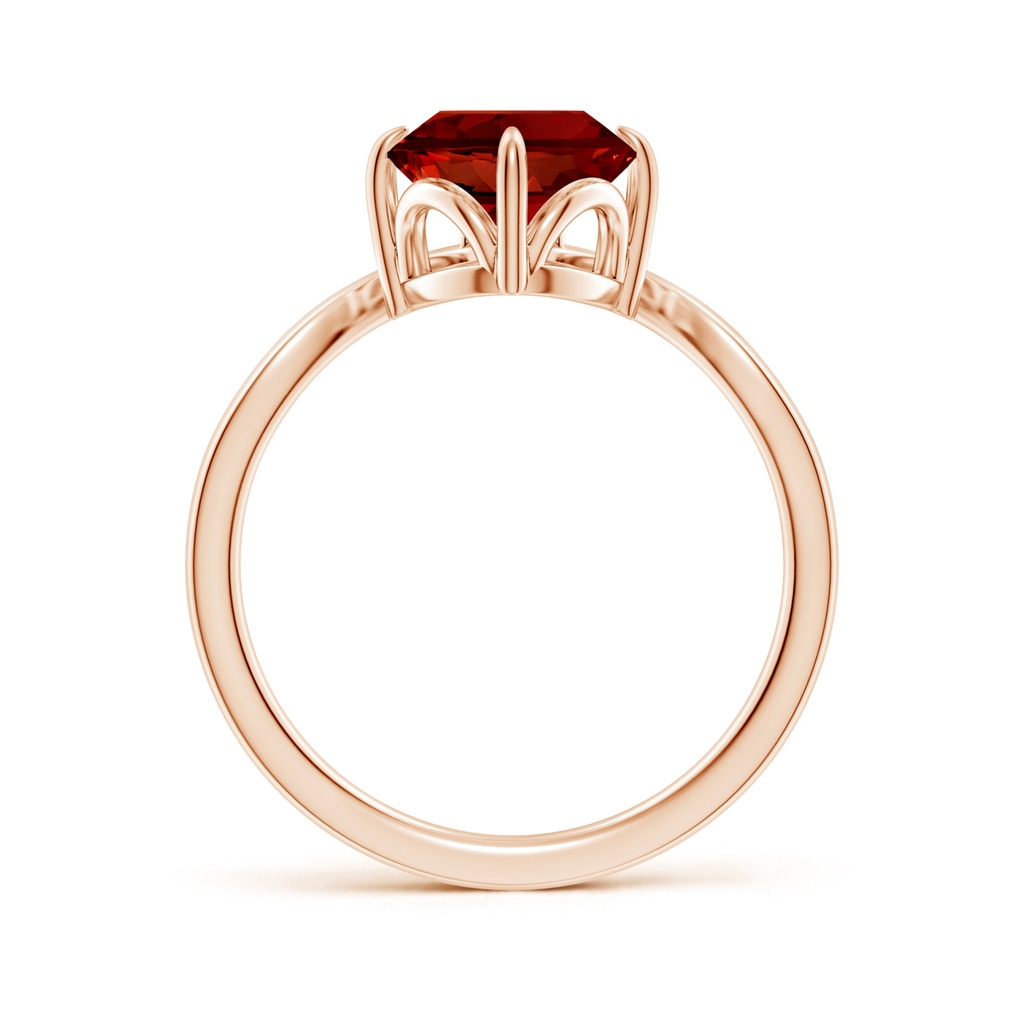 10x8mm Labgrown Lab-Grown Prong-Set Oval Ruby Chevron Engagement Ring in Rose Gold - side 199