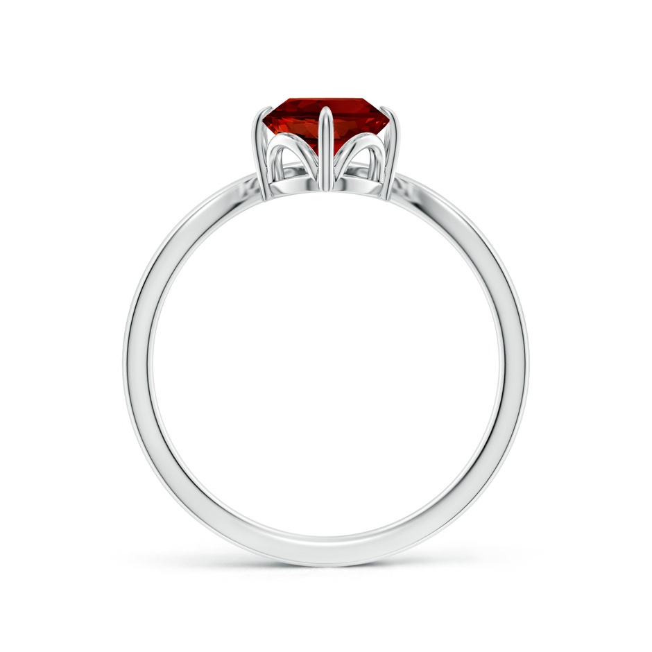 8x6mm Labgrown Lab-Grown Prong-Set Oval Ruby Chevron Engagement Ring in P950 Platinum side 199