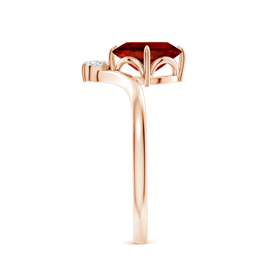 8x6mm Labgrown Lab-Grown Prong-Set Oval Ruby Chevron Engagement Ring in Rose Gold side 299