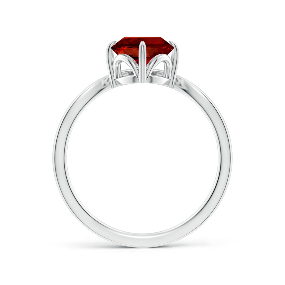 9x7mm Labgrown Lab-Grown Prong-Set Oval Ruby Chevron Engagement Ring in White Gold side 199