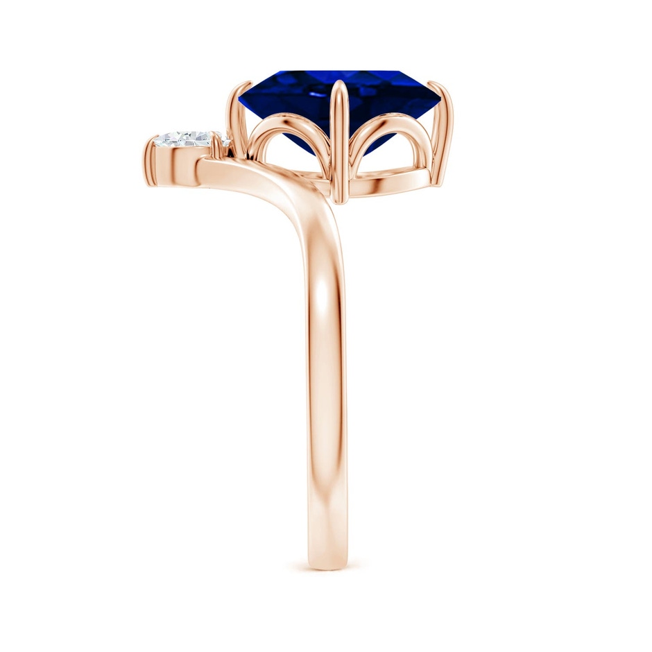 10x8mm Labgrown Lab-Grown Prong-Set Oval Blue Sapphire Chevron Engagement Ring in 18K Rose Gold side 299