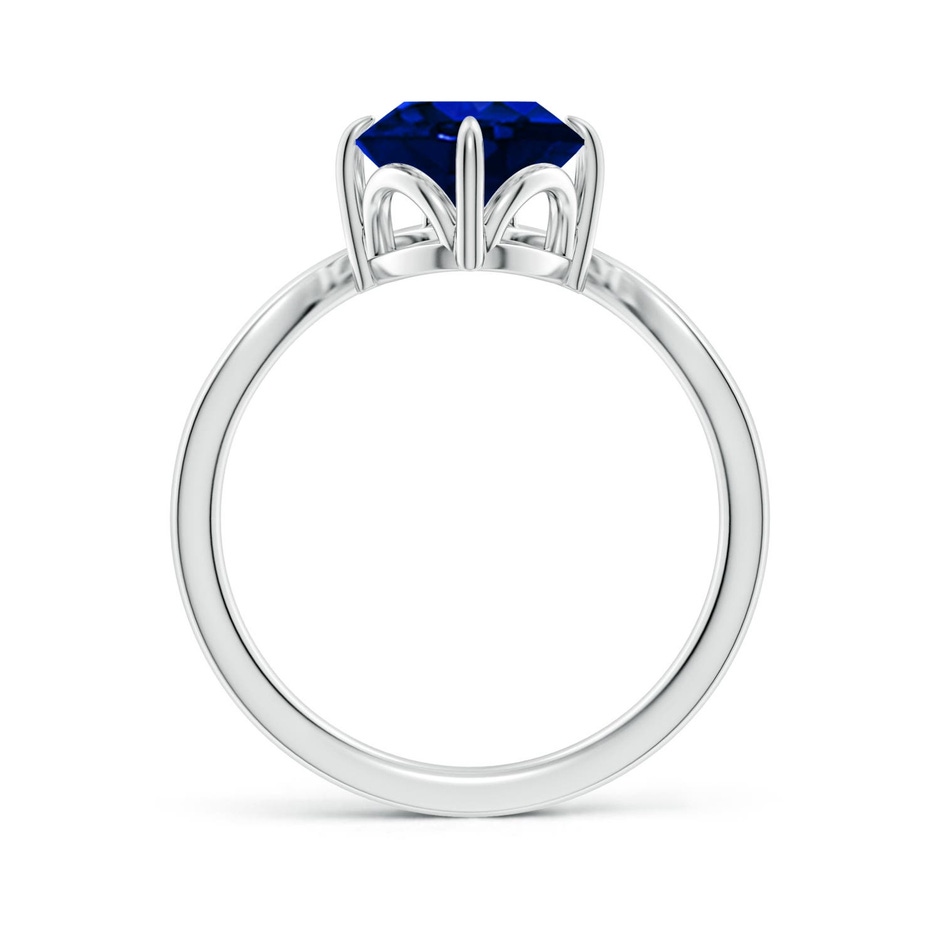 10x8mm Labgrown Lab-Grown Prong-Set Oval Blue Sapphire Chevron Engagement Ring in White Gold side 199