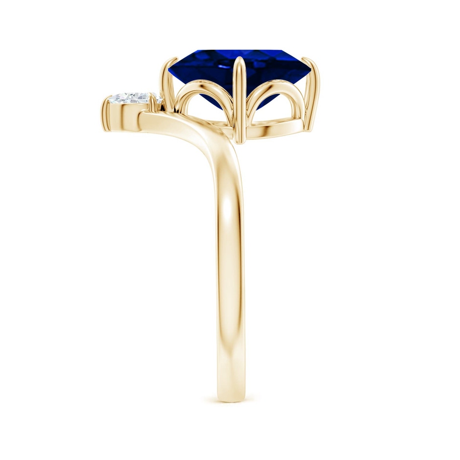 10x8mm Labgrown Lab-Grown Prong-Set Oval Blue Sapphire Chevron Engagement Ring in Yellow Gold side 299