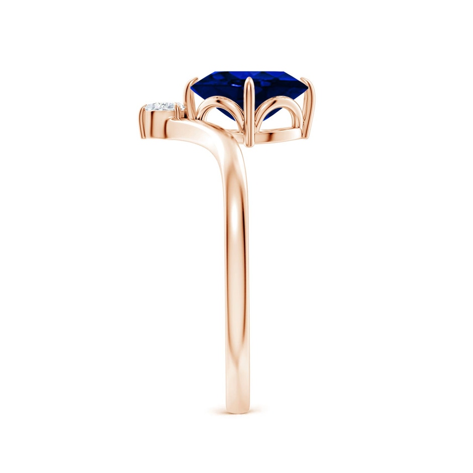 8x6mm Labgrown Lab-Grown Prong-Set Oval Blue Sapphire Chevron Engagement Ring in Rose Gold side 299