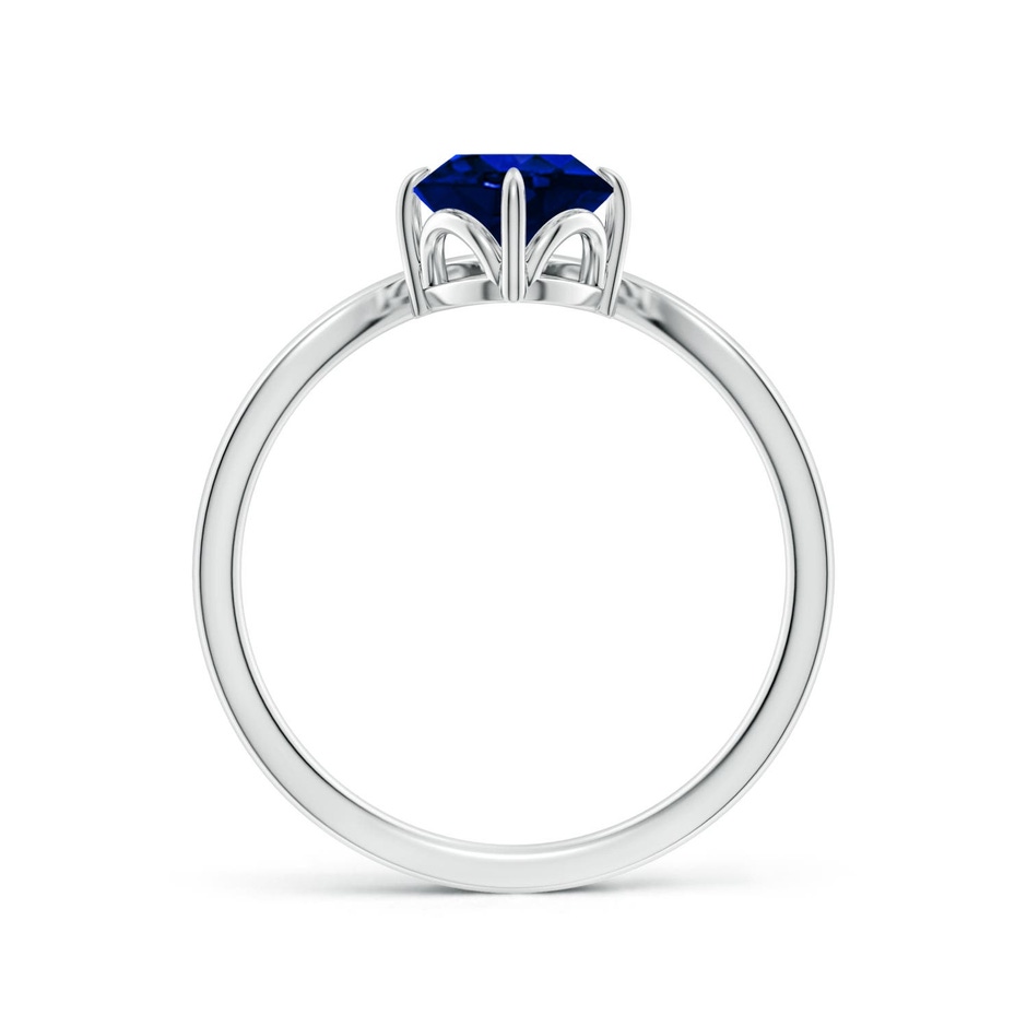 8x6mm Labgrown Lab-Grown Prong-Set Oval Blue Sapphire Chevron Engagement Ring in White Gold side 199