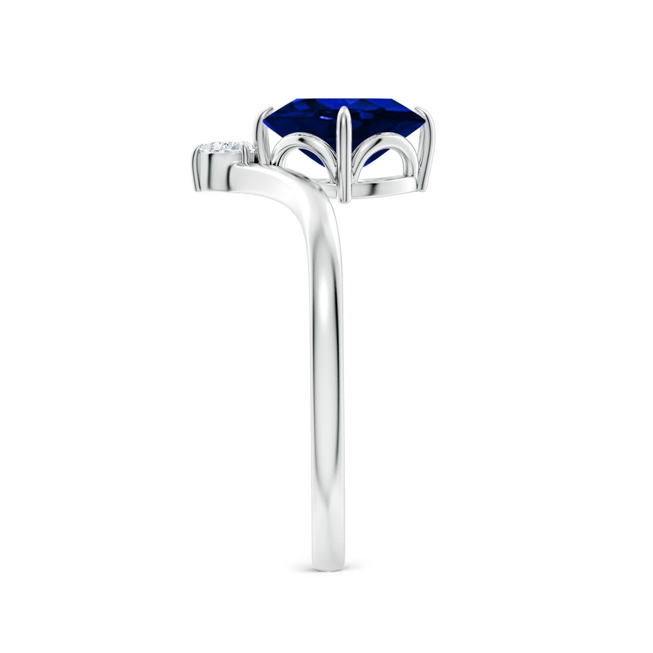 8x6mm Labgrown Lab-Grown Prong-Set Oval Blue Sapphire Chevron Engagement Ring in White Gold side 299