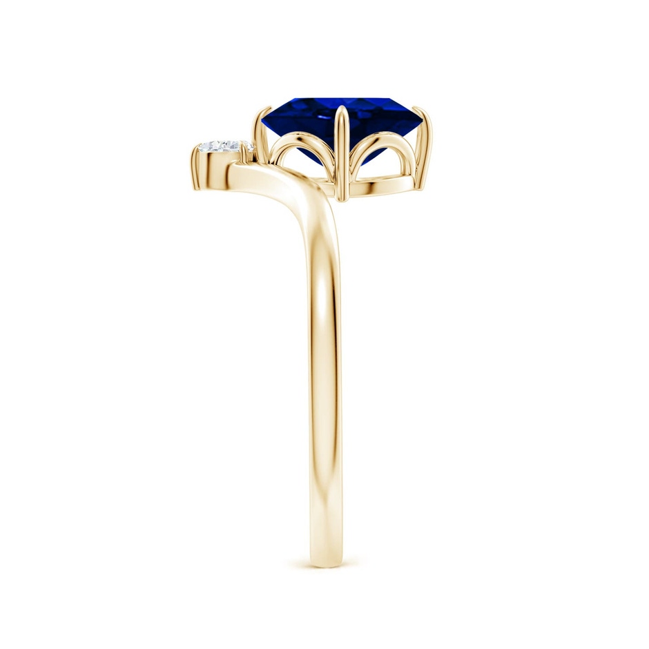 8x6mm Labgrown Lab-Grown Prong-Set Oval Blue Sapphire Chevron Engagement Ring in Yellow Gold side 299