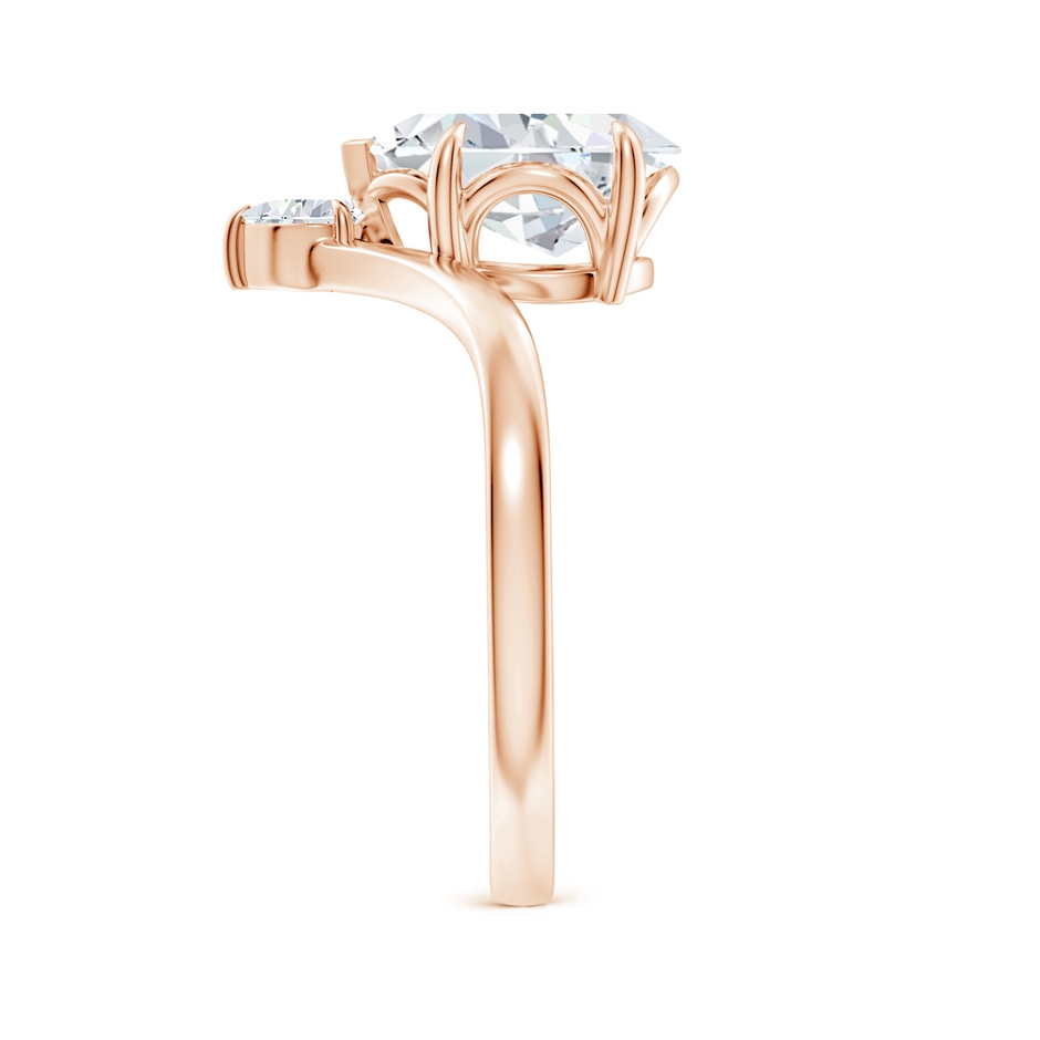 10x8mm FGVS Lab-Grown Prong-Set Pear Diamond Chevron Engagement Ring in Rose Gold side 299