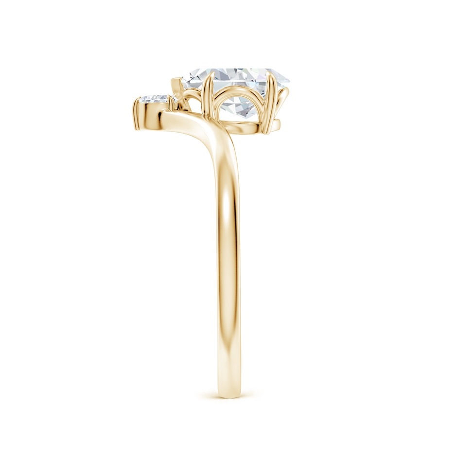 7.7x5.7mm FGVS Lab-Grown Prong-Set Pear Diamond Chevron Engagement Ring in 10K Yellow Gold side 299