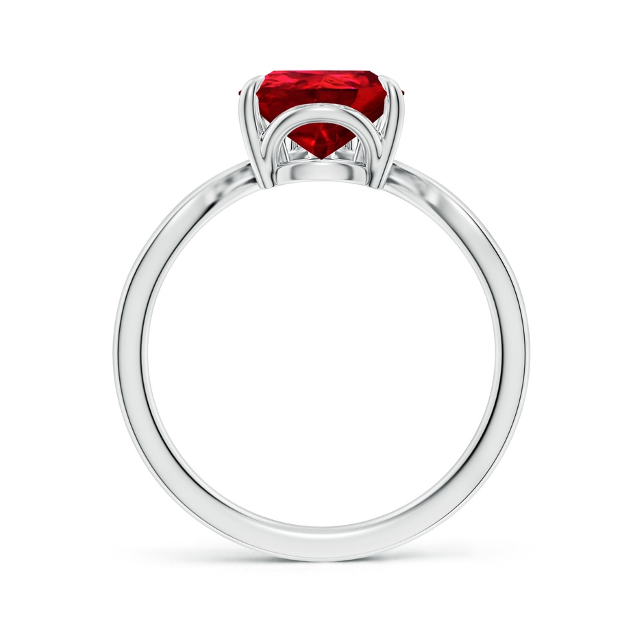 10x8mm Labgrown Lab-Grown Prong-Set Pear Ruby Chevron Engagement Ring in 18K White Gold side 199