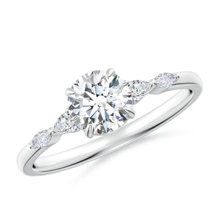 5.9mm FGVS Lab-Grown Round Diamond Side Stone Engagement Ring in P950 Platinum