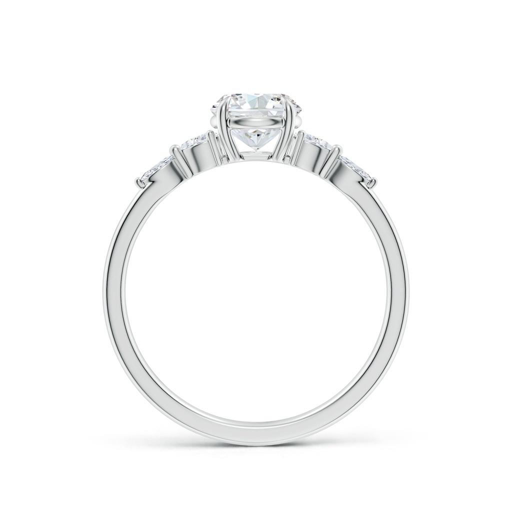5.9mm FGVS Claw-Set Round Lab-Grown Diamond Side Stone Engagement Ring in P950 Platinum - side 199