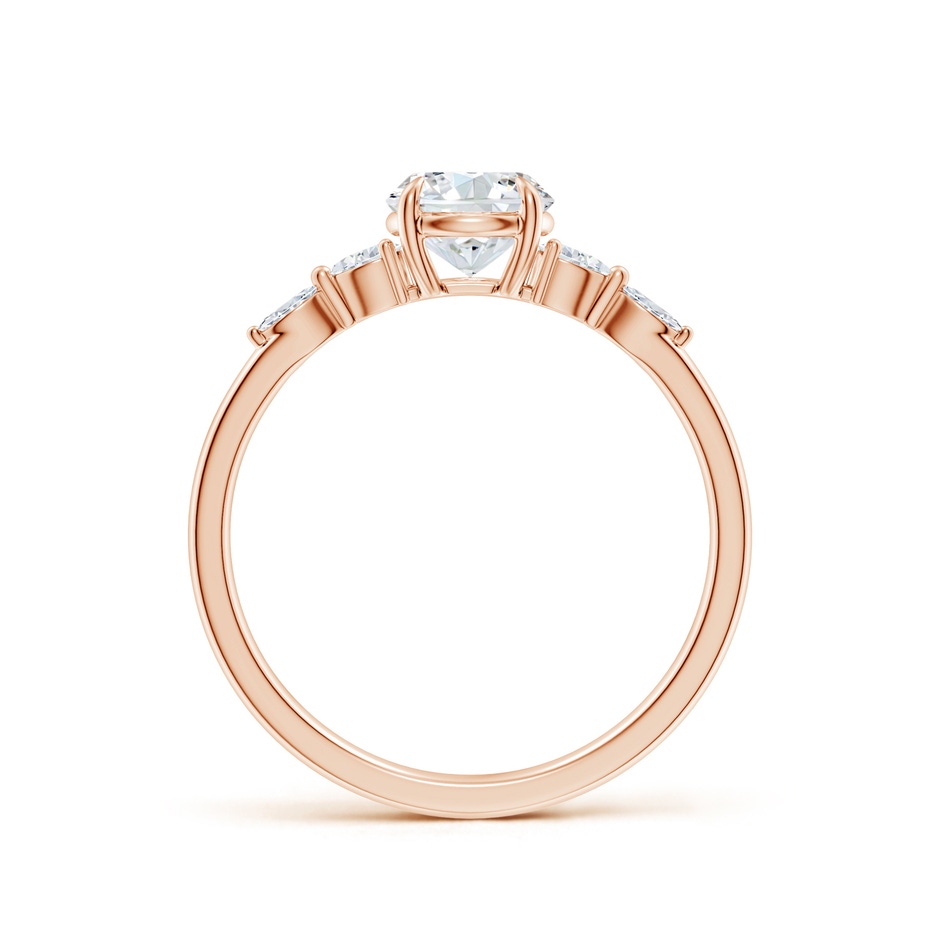 5.9mm FGVS Claw-Set Round Lab-Grown Diamond Side Stone Engagement Ring in Rose Gold side 199