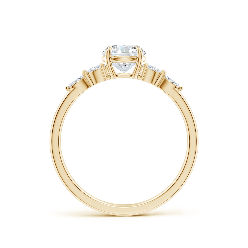 5.9mm FGVS Claw-Set Round Lab-Grown Diamond Side Stone Engagement Ring in Yellow Gold - side 199