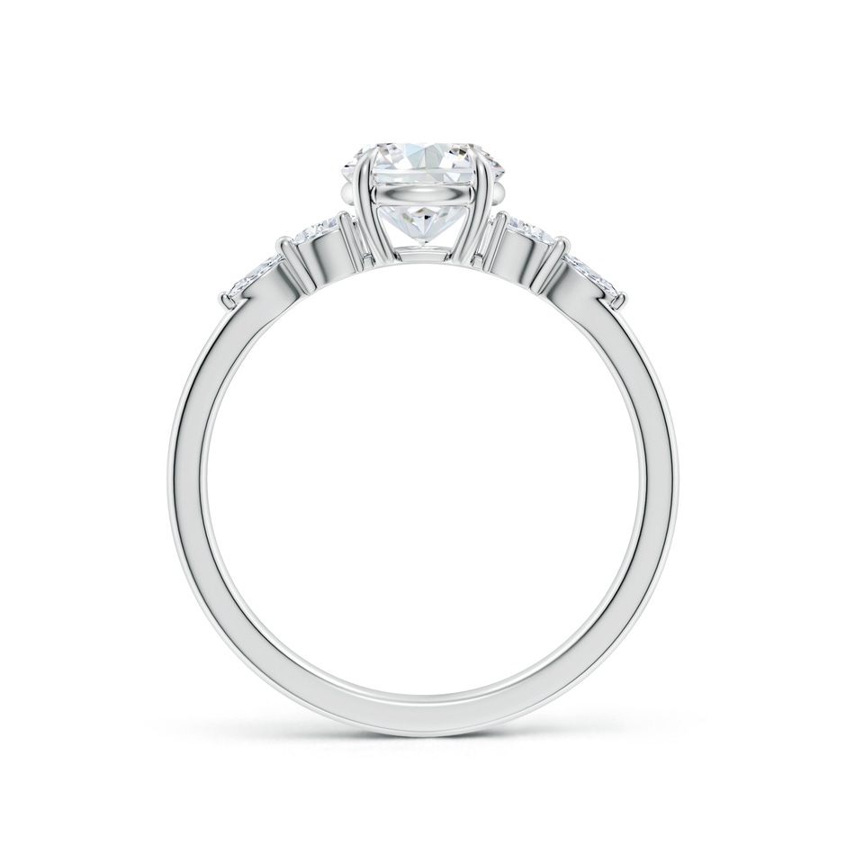 6.4mm FGVS Claw-Set Round Lab-Grown Diamond Side Stone Engagement Ring in P950 Platinum side 199