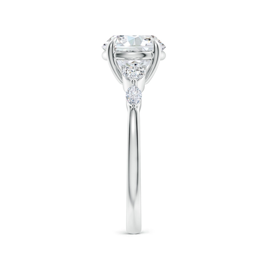 8mm FGVS Claw-Set Round Lab-Grown Diamond Side Stone Engagement Ring in P950 Platinum side 299