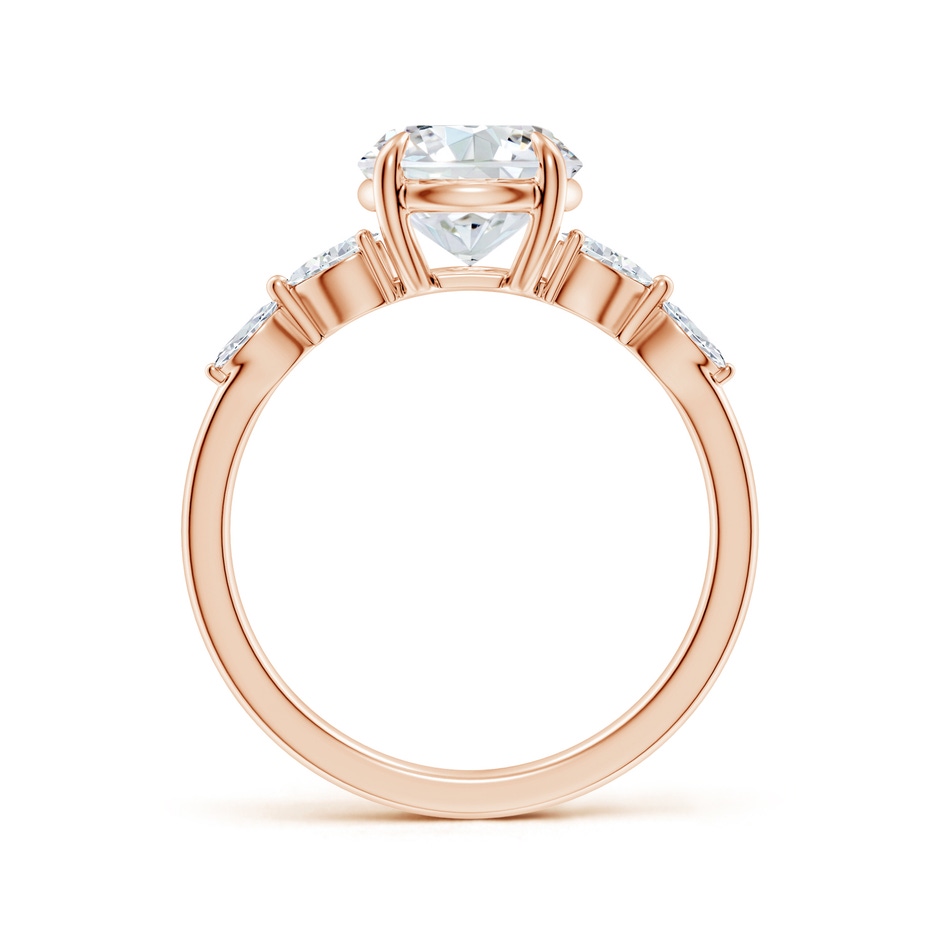 8mm FGVS Claw-Set Round Lab-Grown Diamond Side Stone Engagement Ring in Rose Gold side 199