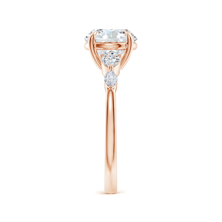 8mm FGVS Claw-Set Round Lab-Grown Diamond Side Stone Engagement Ring in Rose Gold side 299