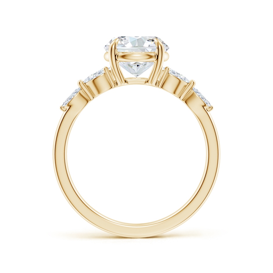 8mm FGVS Claw-Set Round Lab-Grown Diamond Side Stone Engagement Ring in Yellow Gold side 199