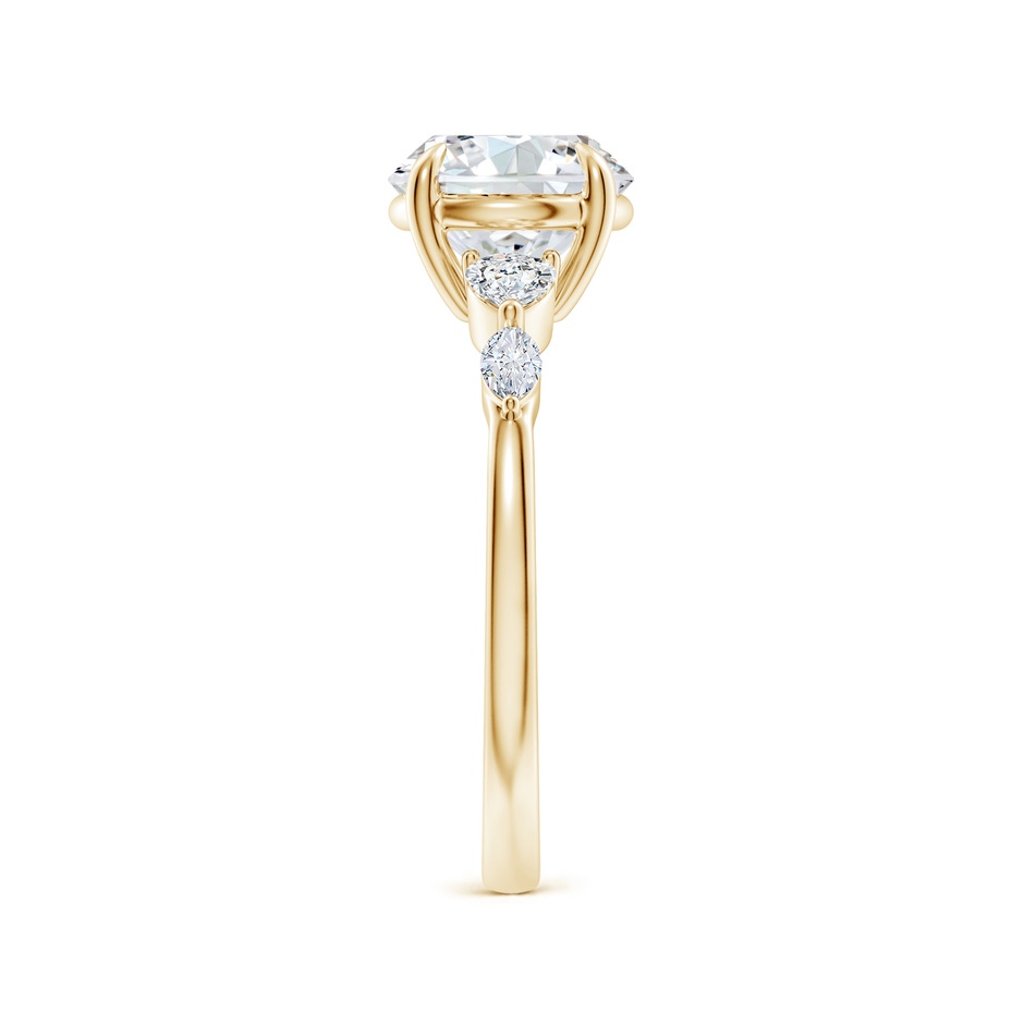 8mm FGVS Claw-Set Round Lab-Grown Diamond Side Stone Engagement Ring in Yellow Gold side 299