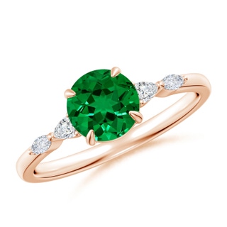 Round Lab-Grown Lab Grown Emerald