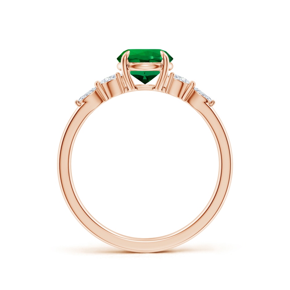 6.5mm Labgrown Claw-Set Round Lab-Grown Emerald Side Stone Engagement Ring in Rose Gold side 199