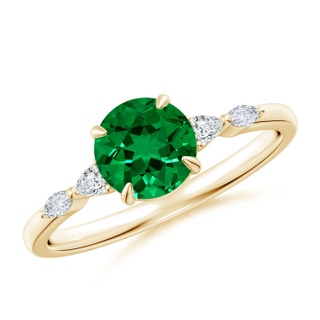 Round Lab-Grown Lab Grown Emerald