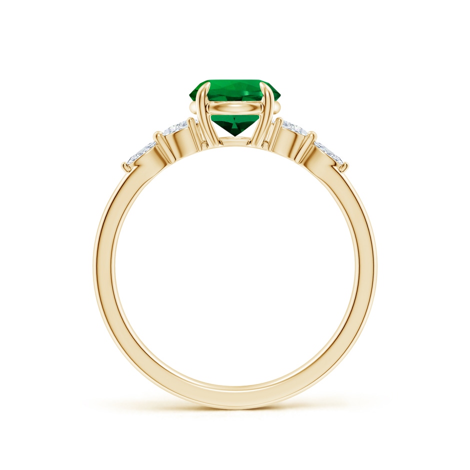 6.5mm Labgrown Claw-Set Round Lab-Grown Emerald Side Stone Engagement Ring in Yellow Gold side 199