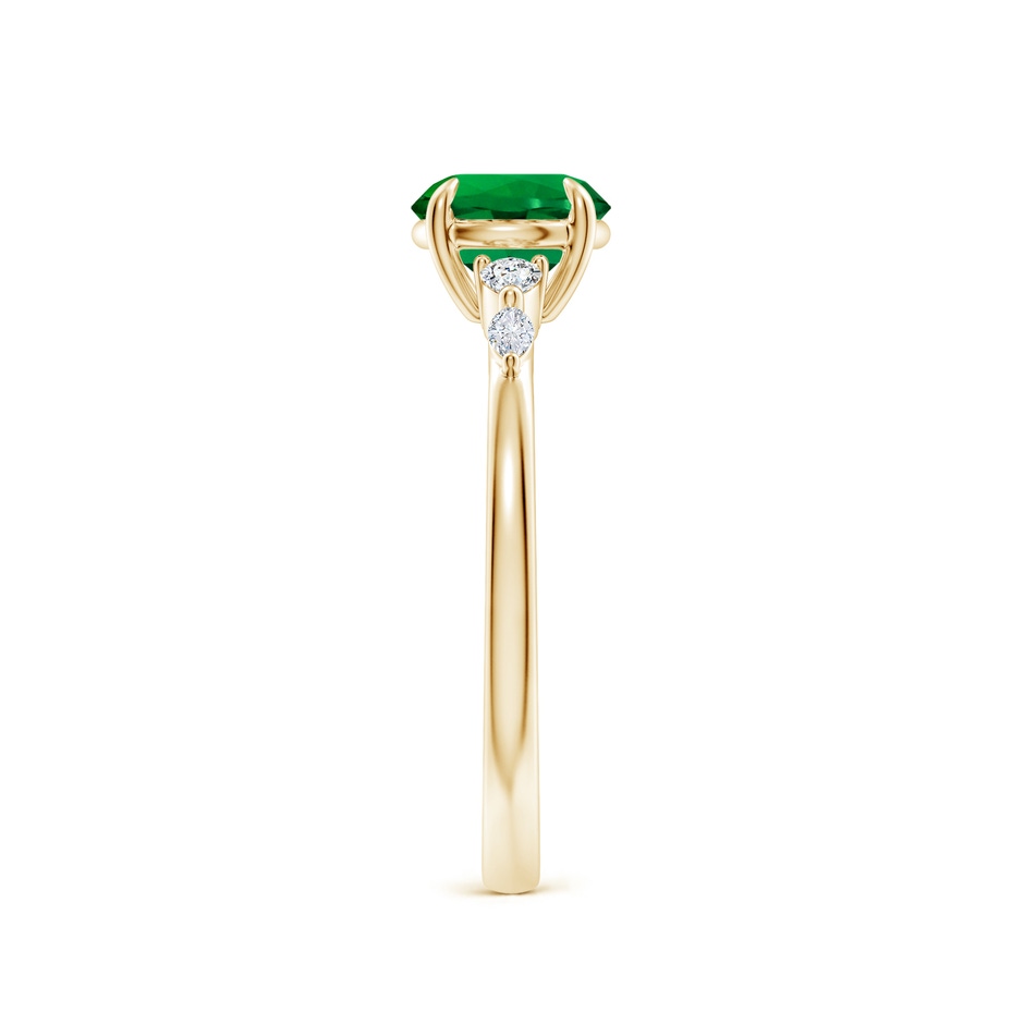 6.5mm Labgrown Claw-Set Round Lab-Grown Emerald Side Stone Engagement Ring in Yellow Gold side 299