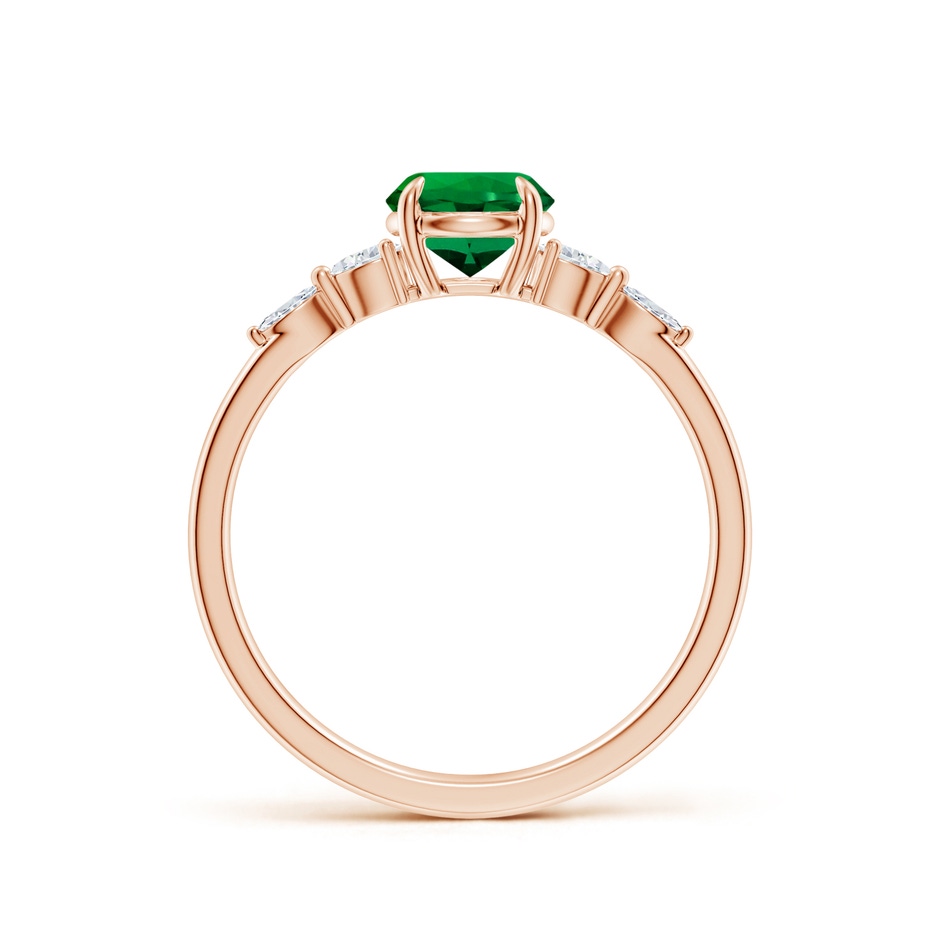 6mm Labgrown Claw-Set Round Lab-Grown Emerald Side Stone Engagement Ring in 9K Rose Gold side 199