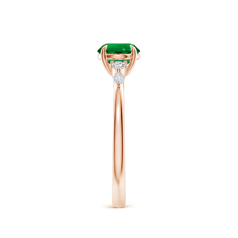 6mm Labgrown Claw-Set Round Lab-Grown Emerald Side Stone Engagement Ring in 9K Rose Gold side 299