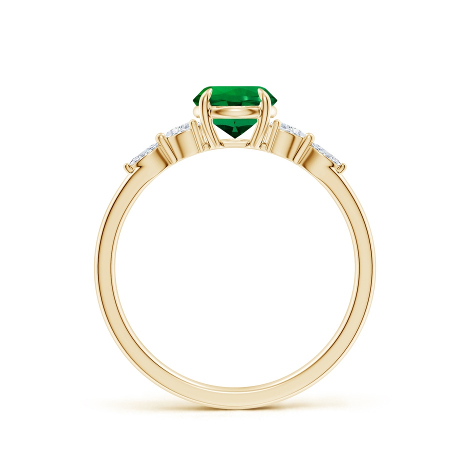 6mm Labgrown Claw-Set Round Lab-Grown Emerald Side Stone Engagement Ring in Yellow Gold side 199