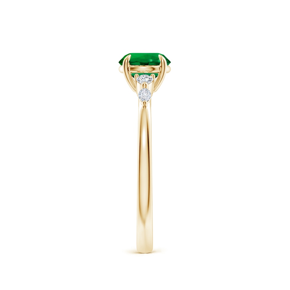 6mm Labgrown Claw-Set Round Lab-Grown Emerald Side Stone Engagement Ring in Yellow Gold side 299