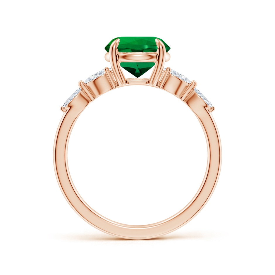 8mm Labgrown Claw-Set Round Lab-Grown Emerald Side Stone Engagement Ring in Rose Gold side 199