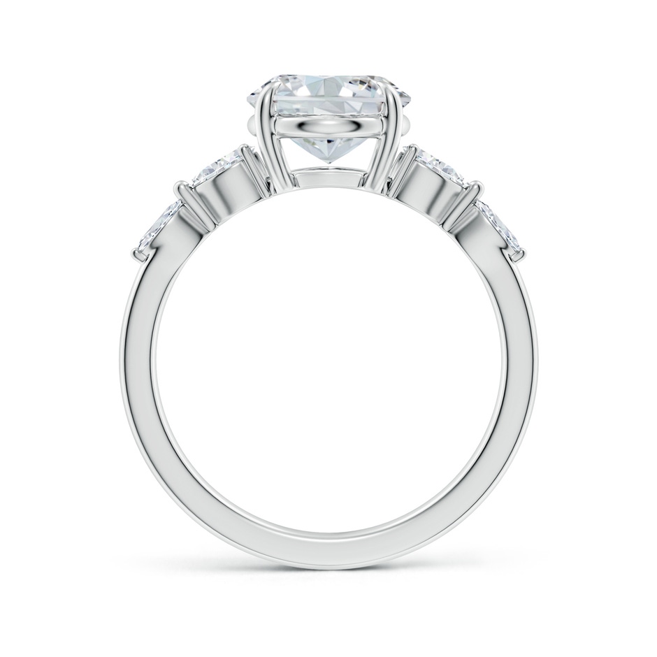 10x8mm FGVS Claw-Set Oval Lab-Grown Diamond Side Stone Engagement Ring in P950 Platinum side 199
